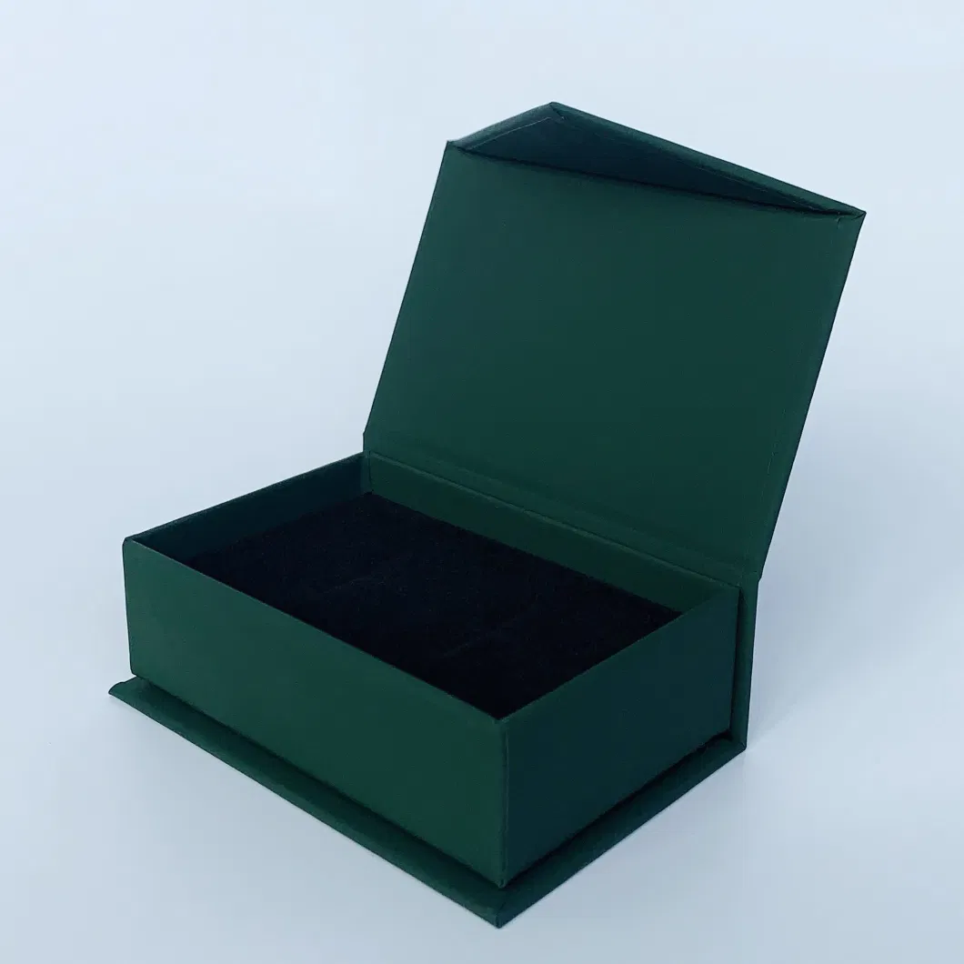 Flip Top Magnetic Ink Absorption Green Jewel Box Jewelry Box Can Be Customized