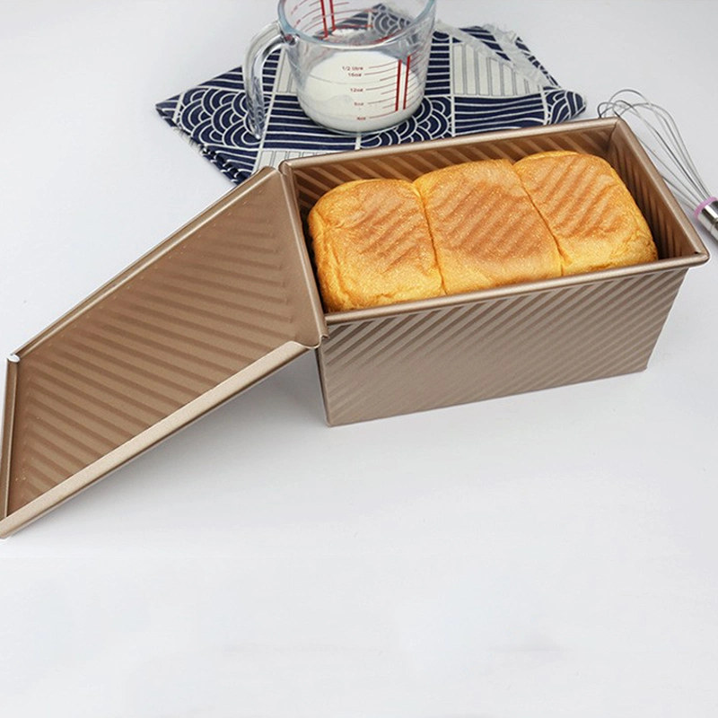 Bakey Baking Tray Commercial Bakeware 600g Non-Stick Coating Aluminum Loaf Pan Bread Cake Pan Toast Box Tray with Lid