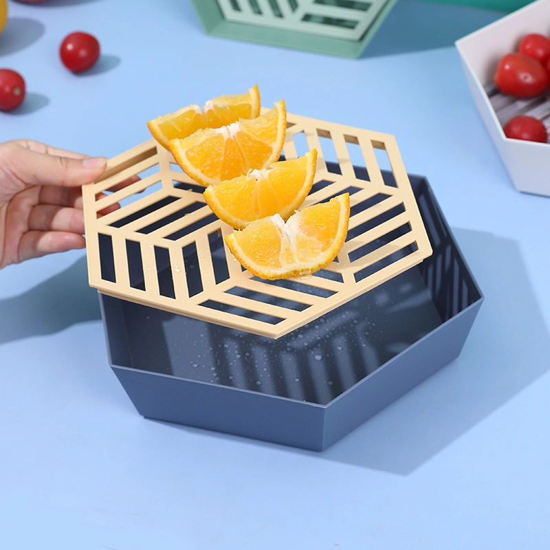 Creative Double Layer Snack Tray Fruit Drain Basket Ci22325