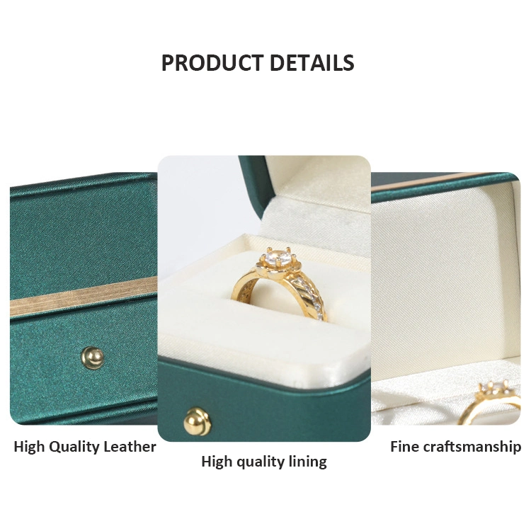 Manufacture Wholesale Custom Logo Leather Ring Necklace Bracelet Wedding Box Marriage Jewelry Packaging Gift Jewelry Box