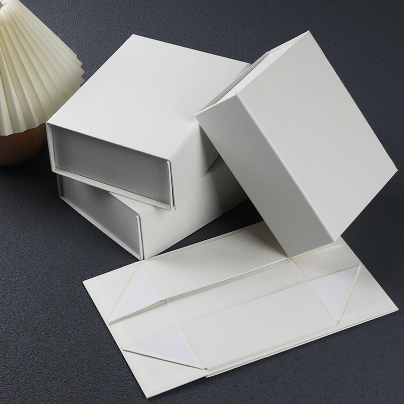 Cosmetic Packaging Carton Box with Ribbon Closure and Box Insert, Luxury Rigid Book Style Cardboard Box