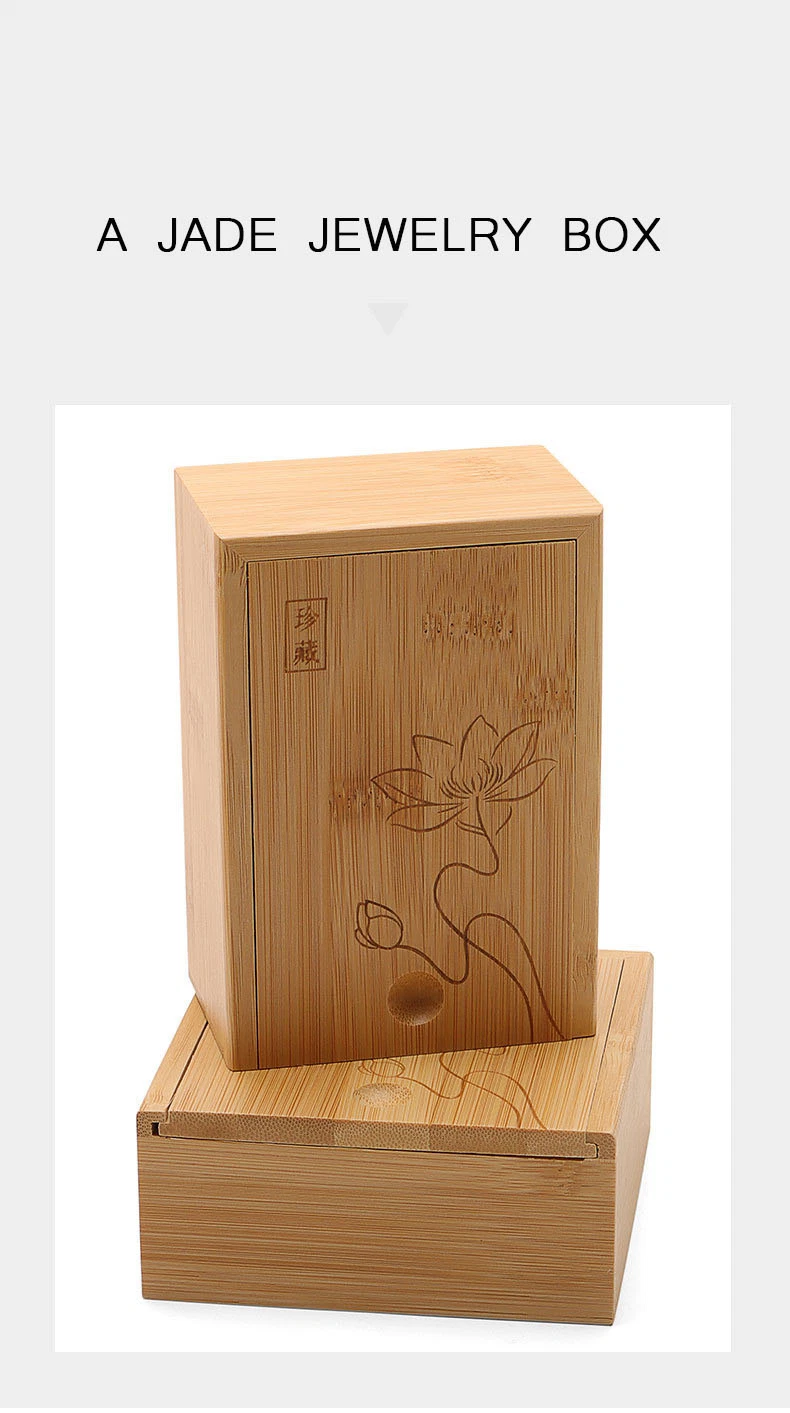 Factory Wholesale High-End Bamboo and Wood Bracelet Jade Jewelry Box Ring Pendant Gift Packing Box