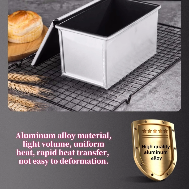 Bakeware Golden Non Stick Corrugated Toast Box with Lid Baking Mold Low Sugar Toast Oven Cake Baking Tray