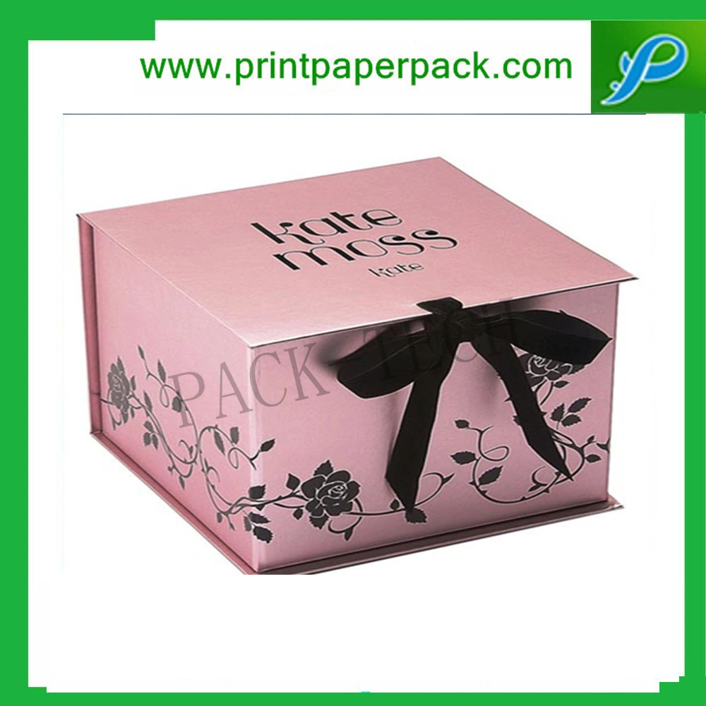 High-End Offset Printing Book Style Paper Jewelry Storage Box Rigid Foldable Cardboard Paper Packaging Gift Box with Silk Ribbon