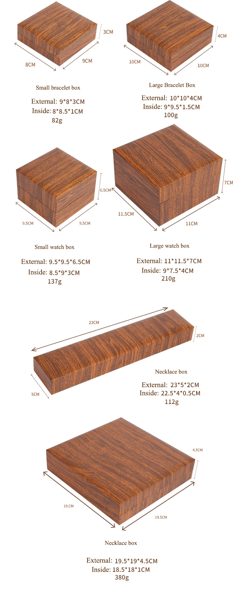 Wood Grain Jewellery Accessories Box Gift Packaging Box