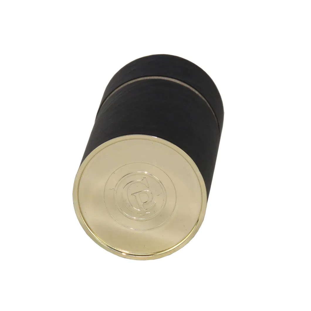 Wholesale Luxury Cylinder Embossing Logo Packaging Black Round Perfume Box with You Own Logo