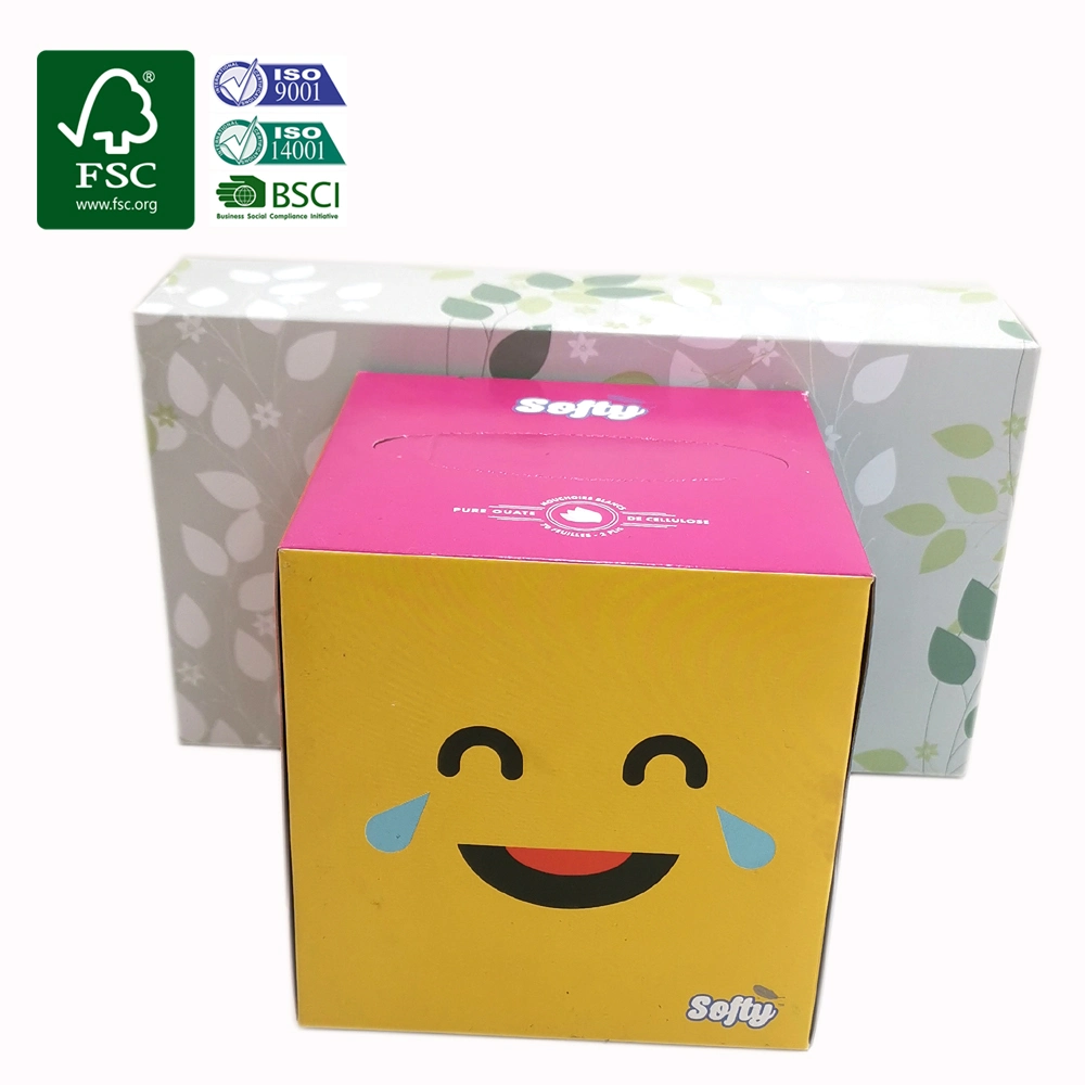 Biodegradable Tree-Free 2ply 3ply Wholesale Unbleached Bamboo Tisue Facial Tissue Paper Eco-Friendly