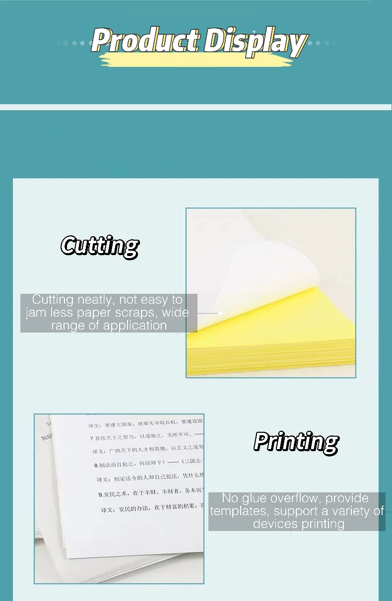 Custom Waterproof Self Adhesive Printable A4 Size Sheets Label Glossy Sticker Paper for Printer