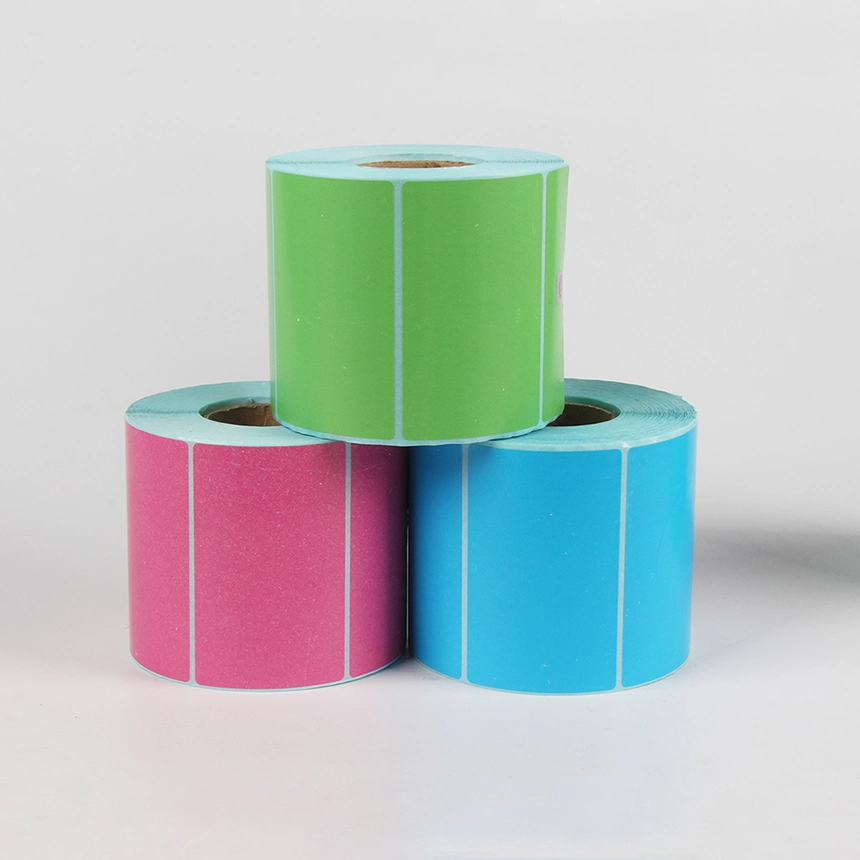 China Wholesale Manufacturer Direct Adhesive Thermal Blank Sticker Label Paper Roll for Barcode Printing