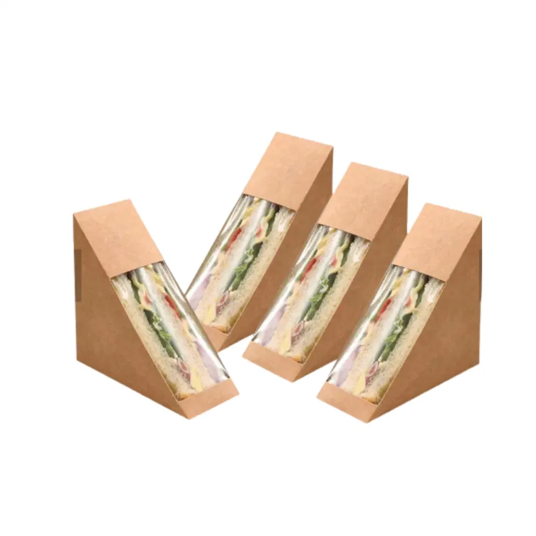 Brown Kraft Paper 337GSM Food Grade Sandwich Box for Packing Sandwich