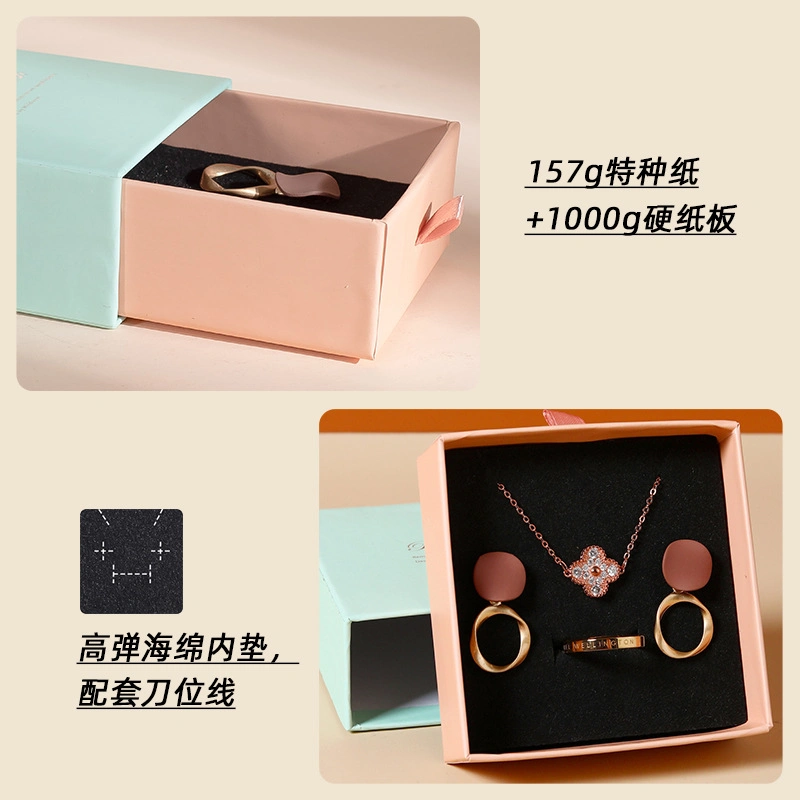 Black Gold Stamping China Wholesale Jewelry Packaging Box Earrings Bracelet Necklace Ring Bracelet Jewelry Box