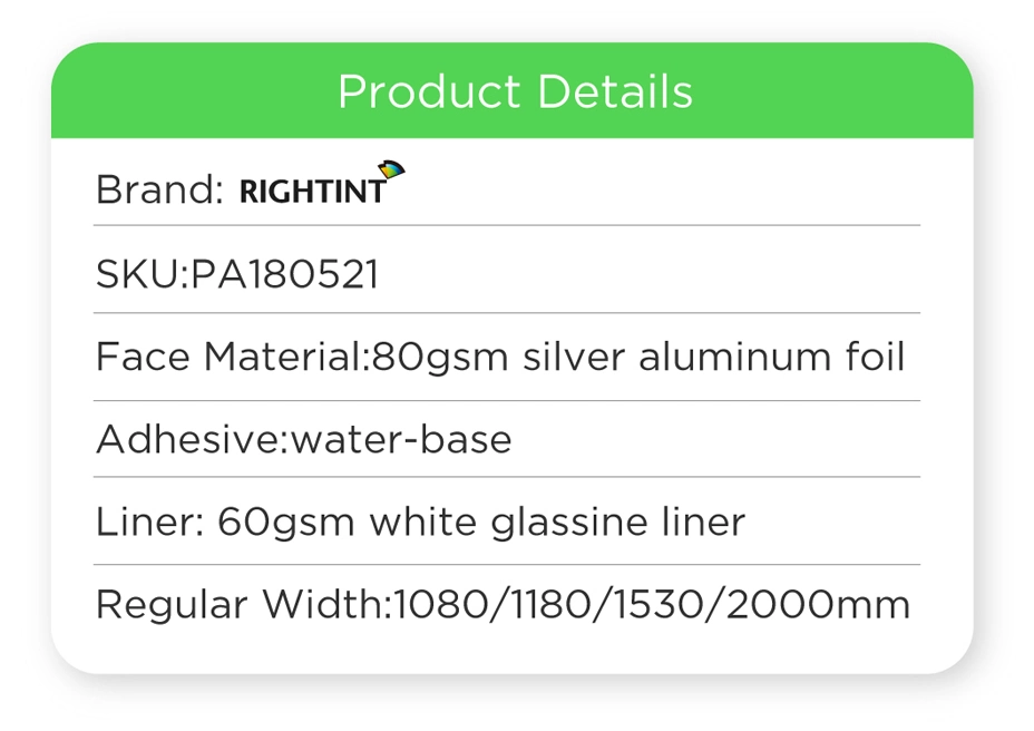 Wholesale 80gsm high quality silver adhesive aluminum foil roll label silver flexo jumbo roll