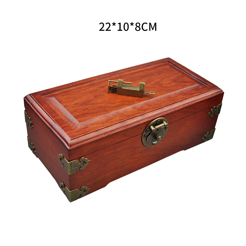 Middle East Feature Engraved Wooden Jewelry Box Flower Pattern Gift Wooden Gift Box with Lock