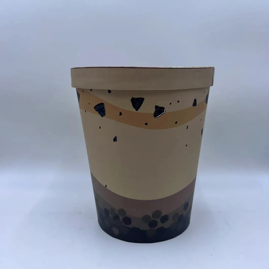 Corrugated Art Paper Display Dustbin Folding Cosmetic Gift Circular Cake Packaging Box