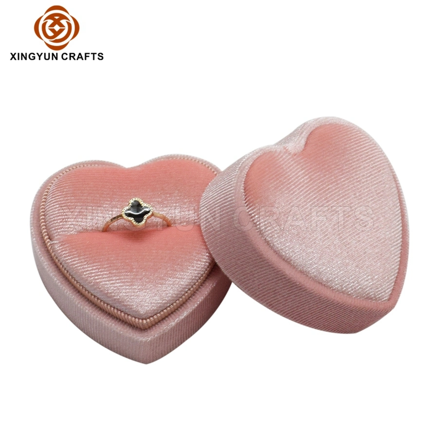 Customized Special Heart Shape Jewelry Packaging Box Popular Satin Jewel Display Storage Gift Box