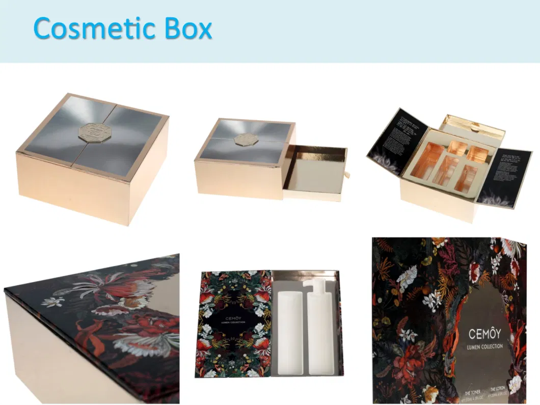 Custom Cardboard Collapsible Flip Top Gift Box with Magnetic Closure