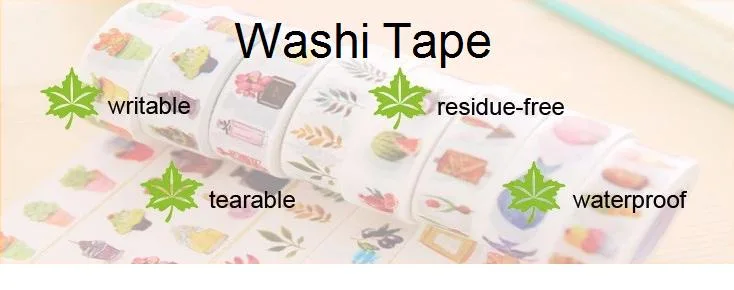 Custom Printed Decoration Wholesale Stationery Washi Paper Tape for Sale