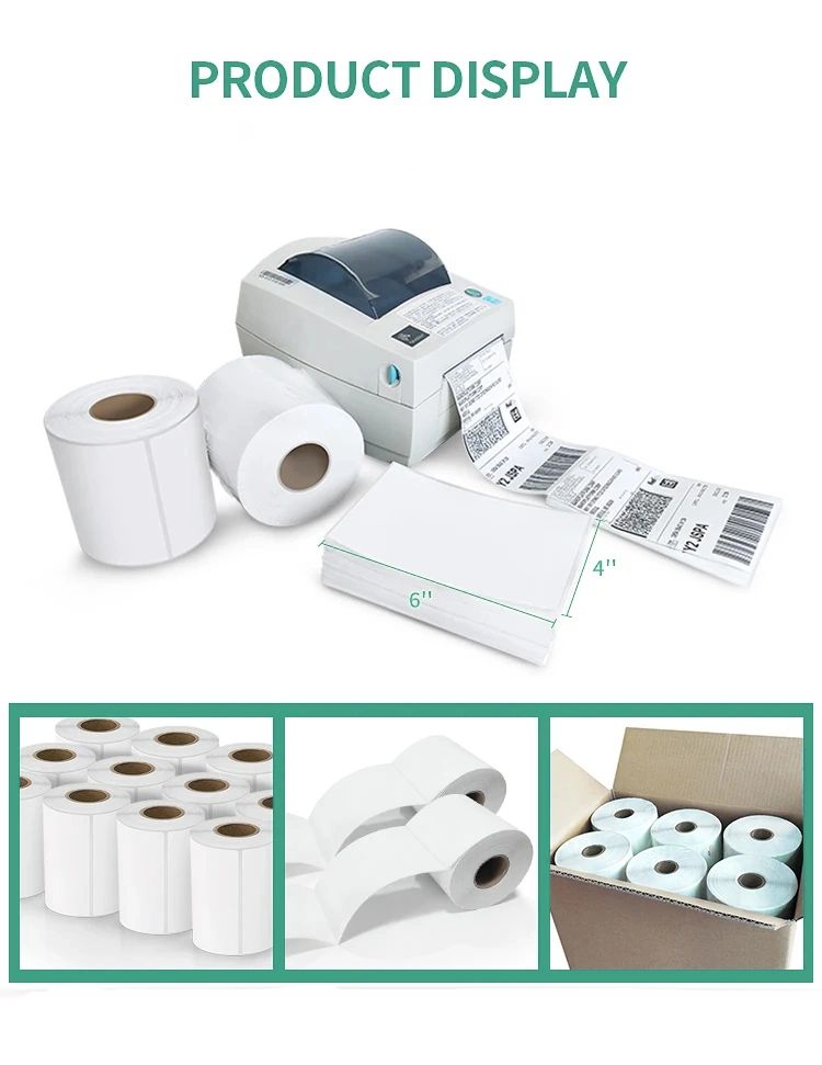 Adhesive Paper Custom Stickers Roll Thermal 4*6 Inch Blank Labels Shipping Label 100X150mm Waterproof