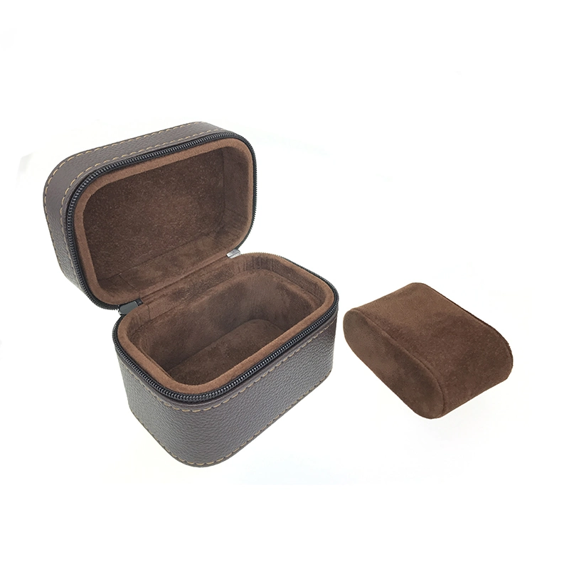 Fashion Black PU Single Simple Portable Travel Case Anti-Seismic and Pressure-Proof Leather Watch Box