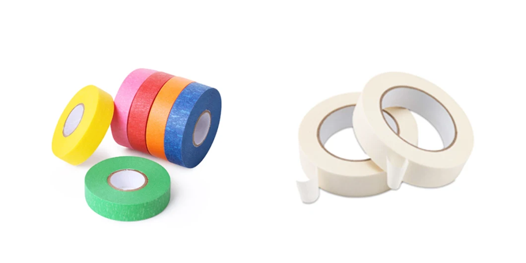 Lack Blue Green White Yellow No Residue Cinta Colorful Rubber Glue Waterproof Jumbo Roll Crepe Washi Paper Car Washi Painter Masking Tape for Automotive