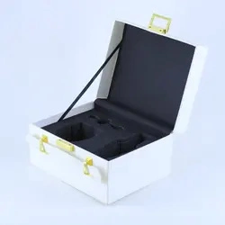 Custom PU Leather Wood Single Bottle Luxury Wooden Wine Box