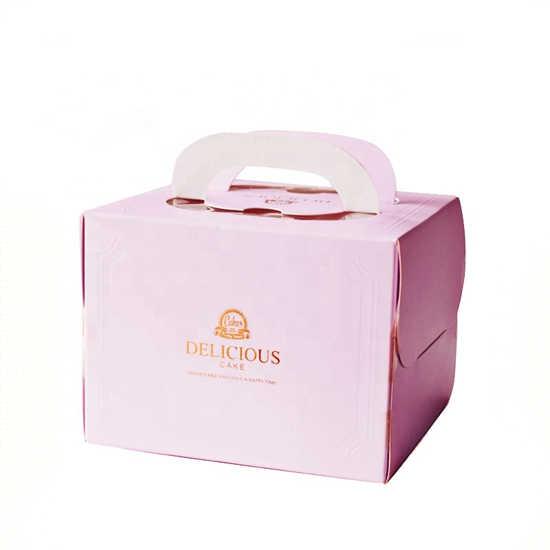 Customized Design Printed Birthday Cake Packing Paper Cake Box with Window