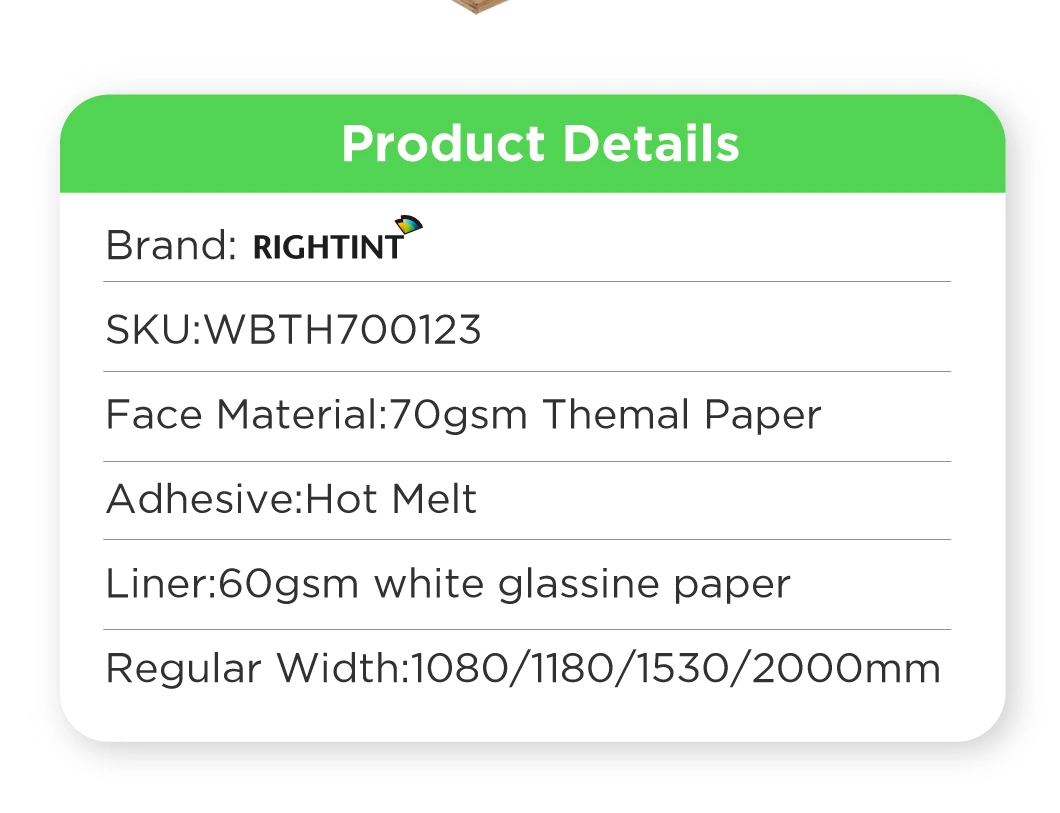 hot Shanghai strong adhesive Rightint Carton OEM blank jumbo roll flexography barcode label