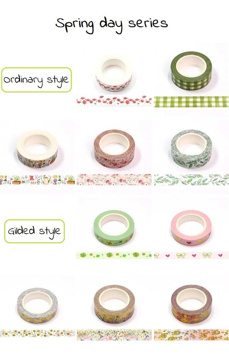 Custom Printed Decoration Wholesale Stationery Washi Paper Tape for Sale