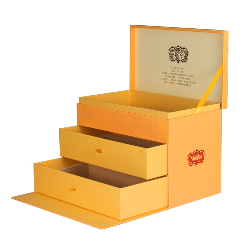 Customized Innovative Moon Cake Gift Box High-End Paper Gift Packing with Gold Cardboard Lining