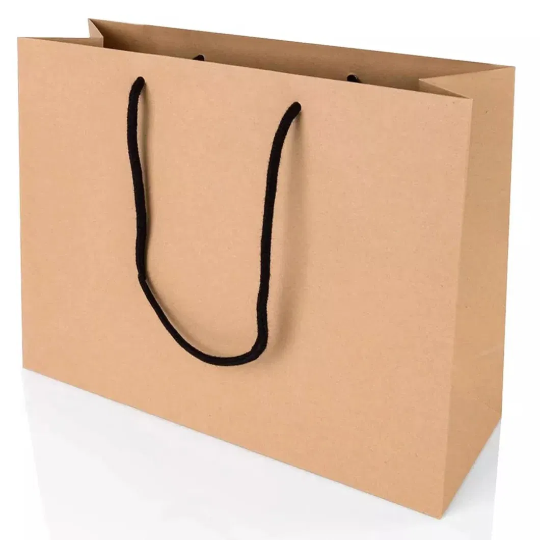 Custom Print Luxury Matt Black Gift Bags &amp; Kraft Paper with Handles