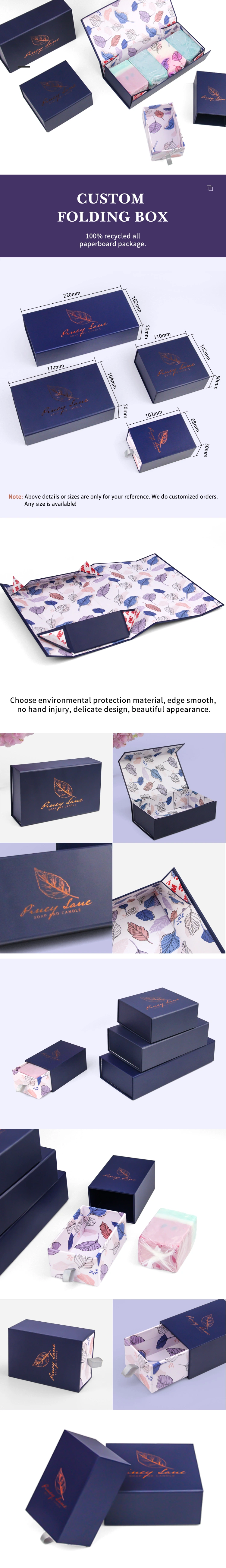 Firstsail Wholesale Full Printing Foldable Garment Paper Packaging Box Sunglasses Socks Scarf Bath Soap Gift Magnet Flat Folding Box