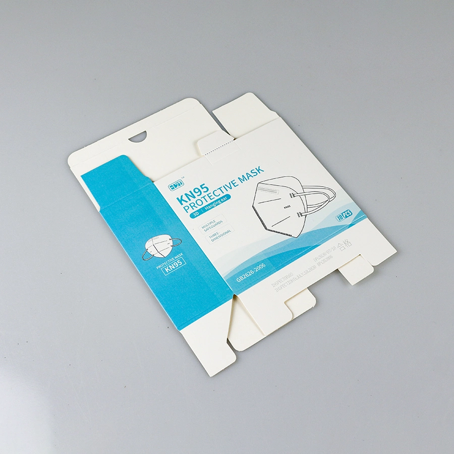 Customized Logo Printed Featured Recyclable Paper Type Cardboard Disposable Carton Face Mask Box