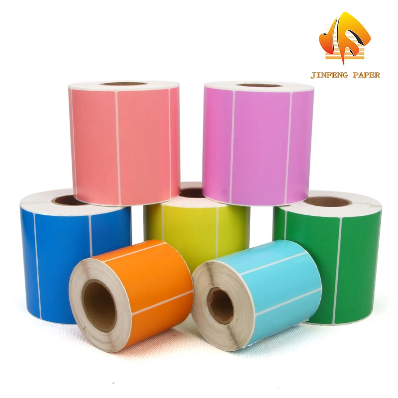 Jinfeng Produce Waterproof PVC Adhesive Stickers for Label Printed Thermal Transfer Polyester Silver Blank Label Roll