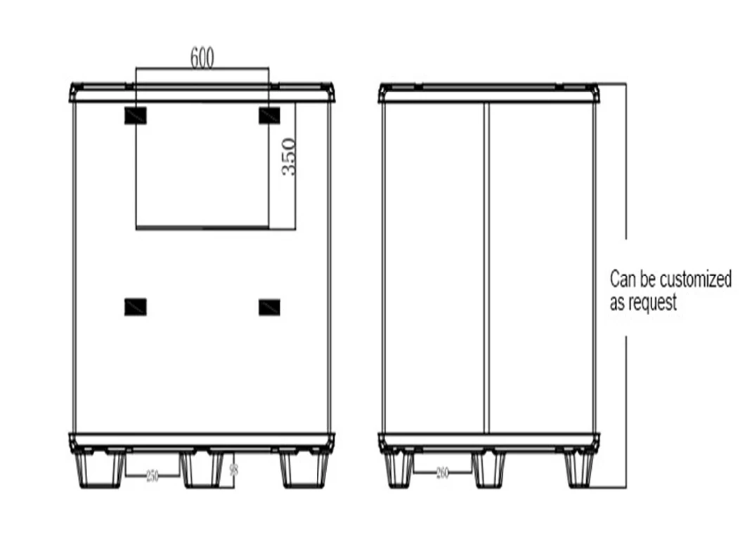 Collapsible Bulk Sleeve Pack Containers Plastic Pallet Pack Sleeve Box for Material Storage