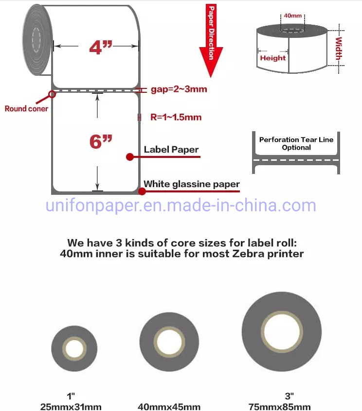 Blank Waterproof Custom Logo Direct Thermal Shipping Label Printing Barcode Label Self Adhesive Paper Label Sticker