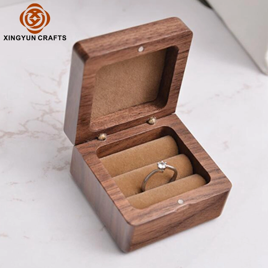 Small Delivery Wood Ring Packaging Box Piano Glossy Wooden Jewelry Gift Package Box