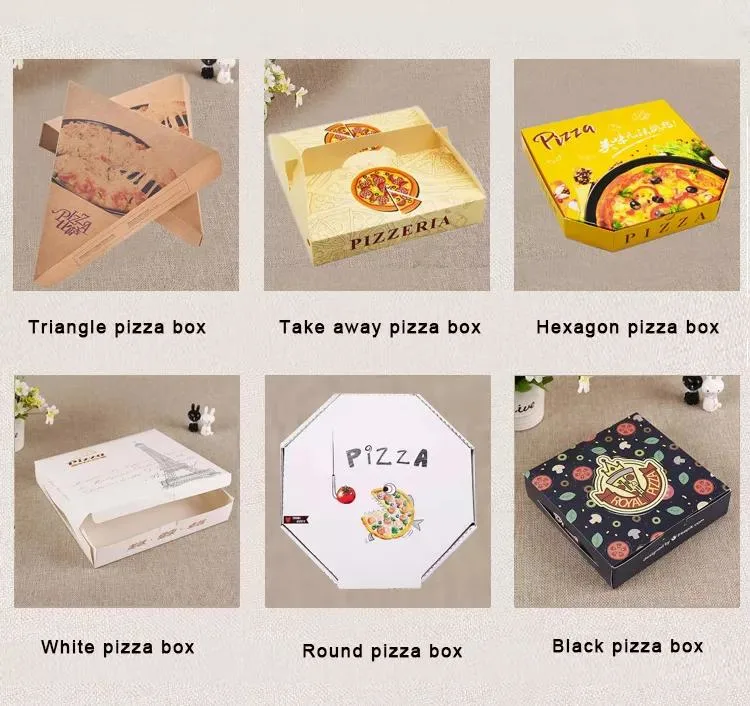 Personalized Luxury Large Custom Paper Cardboard Food Grade Delivery Box Black Pizza Box