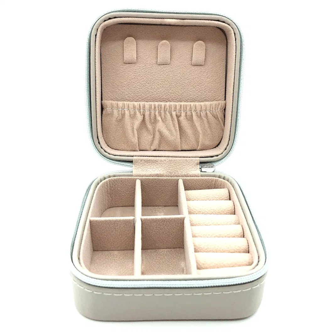 Small Jewelry Box Necklace Ring Mini Jewelry Box Double Layer Travel Jewelry Storage Bag