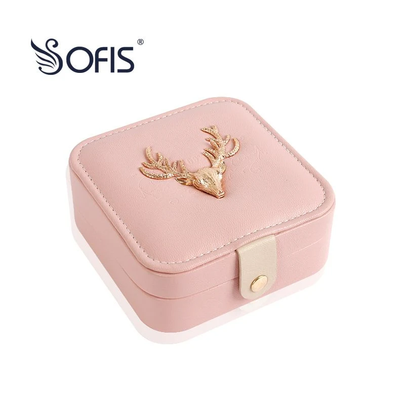 Portable Lace Jewelry Storage Box Travel Jewelry Box with Mirror Earrings Lipstick Luxury Zipper Jewellery Box Cosmetic Box Makeup Case Travel