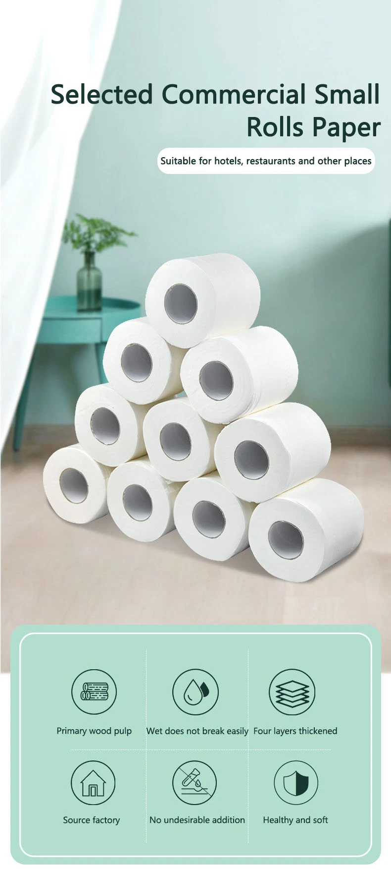 Eco Friendly Wholesale Price Toilet Tissue Paper Roll Customized Bamboo Toilet Paper Roll