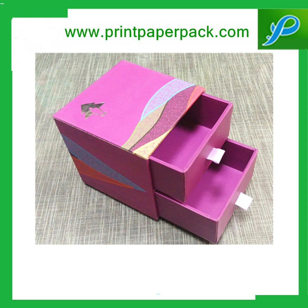 Top Elegant Pull out Paper Cardboard Two-Story Drawer Box, Jewellery Packaging Storage Box