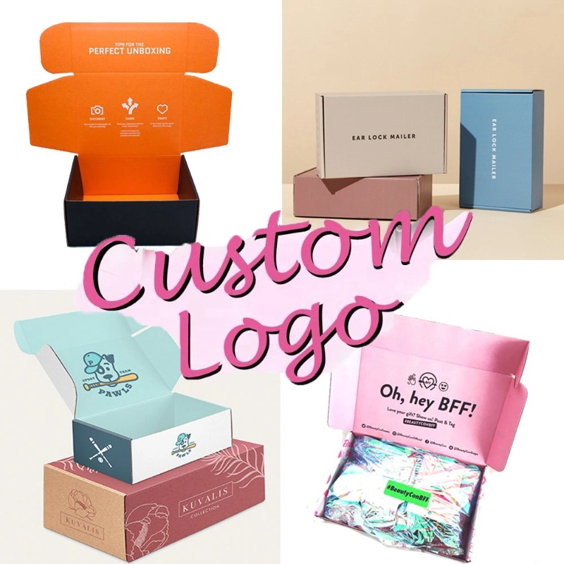 Customize Logo Print Large and Small Clothing Mailer Box Kraft Corrugated Packaging Shipping Box