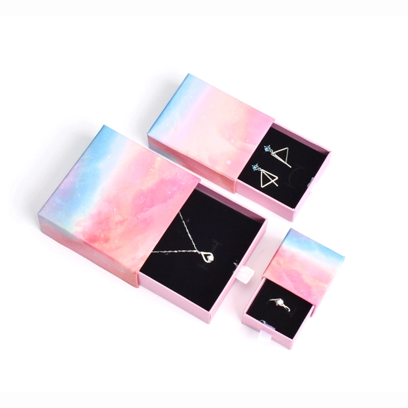 Custom A5 Size / Color Hot Wedding Sliding Paper Box Packaging Drawer Jewelry Box for Women