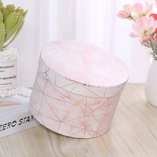 Luxury Large Cylindrical Cardboard Paper Gift Marble Boxes