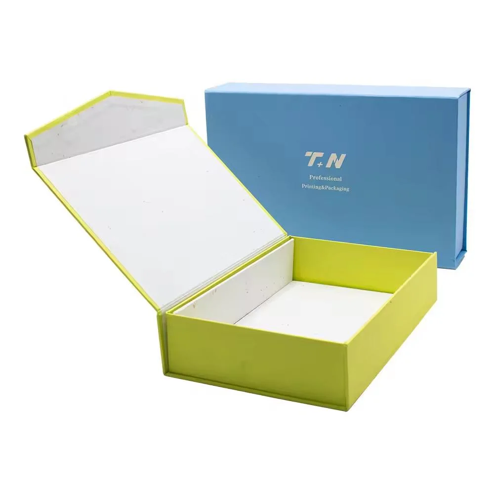 Custom Gift Box Packaging Art Paper Clamshell Book Shape Boxes with Environmentally Friendly and Recyclable Magnetic