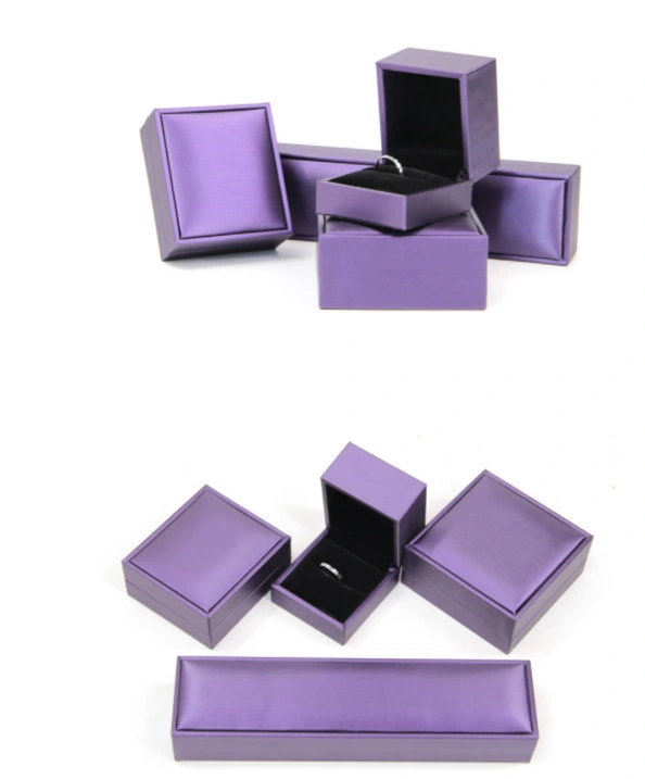 Premium Purple PU Leather Gift Jewelry Box for Earrings Necklace Bracelet Packaging Low Price Good Quality Can Be Wholesale