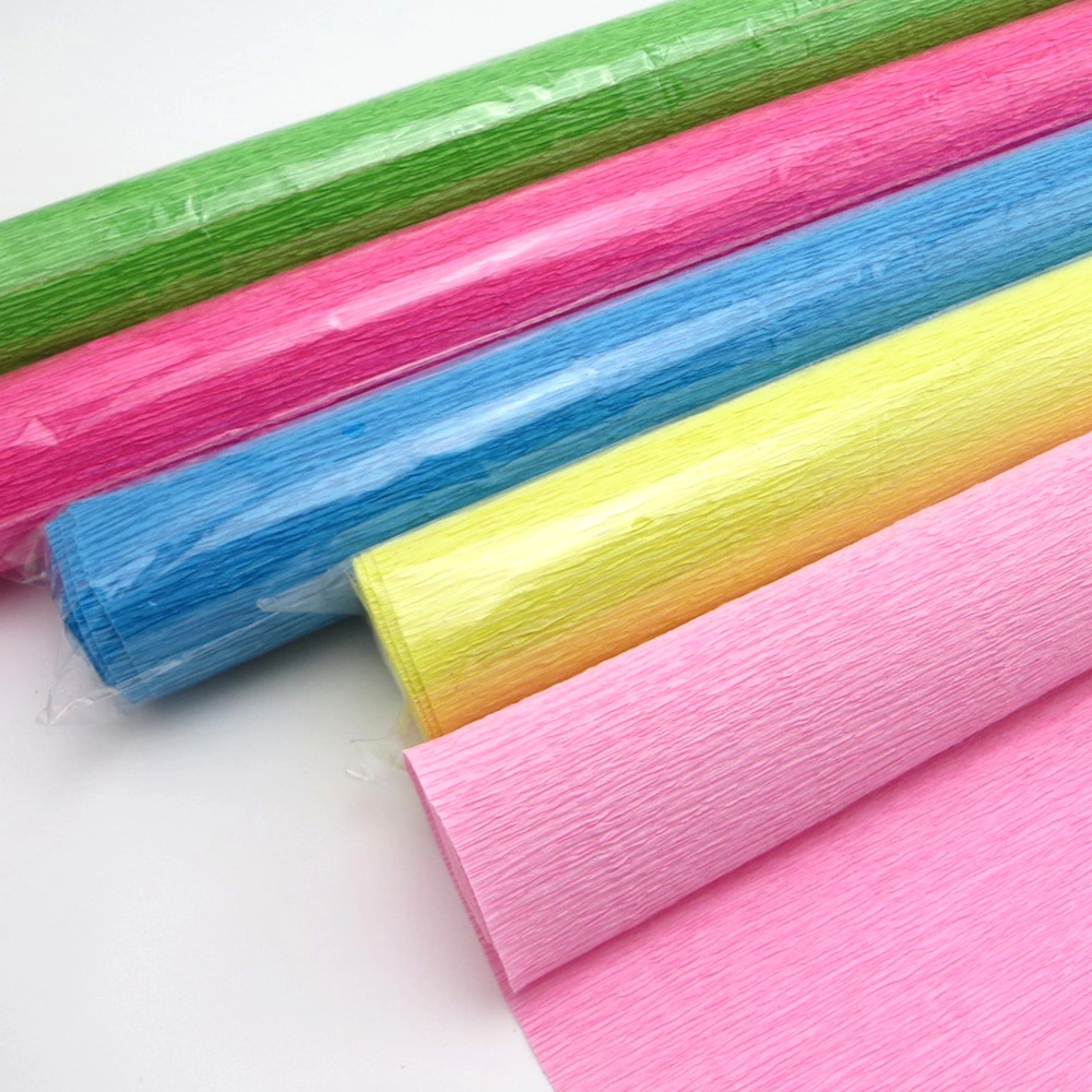 Hot Double Sides Gift Wrapping Crepe Paper in Roll Wholesales Eco-Friendly Handmade Crepe Paper