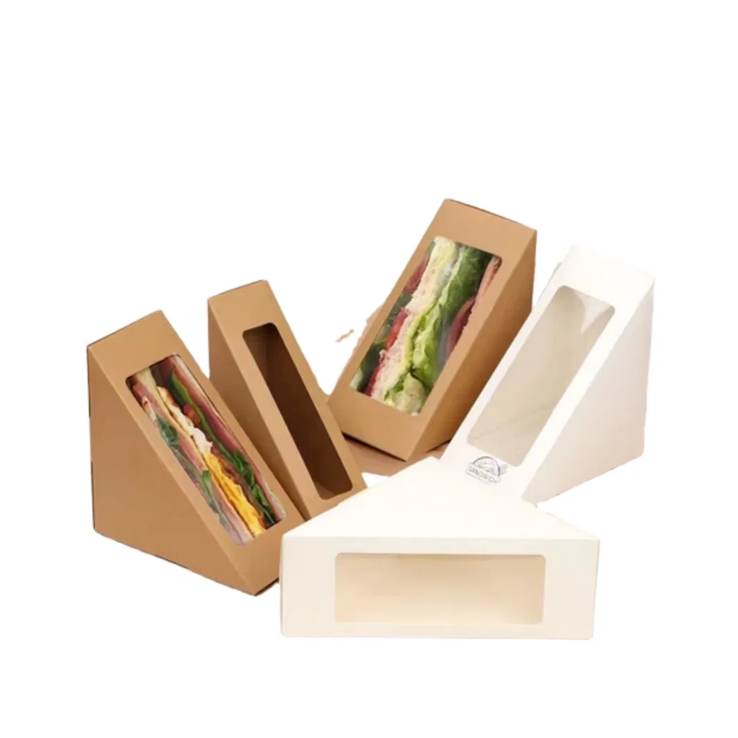 Brown Kraft Paper 337GSM Food Grade Sandwich Box for Packing Sandwich