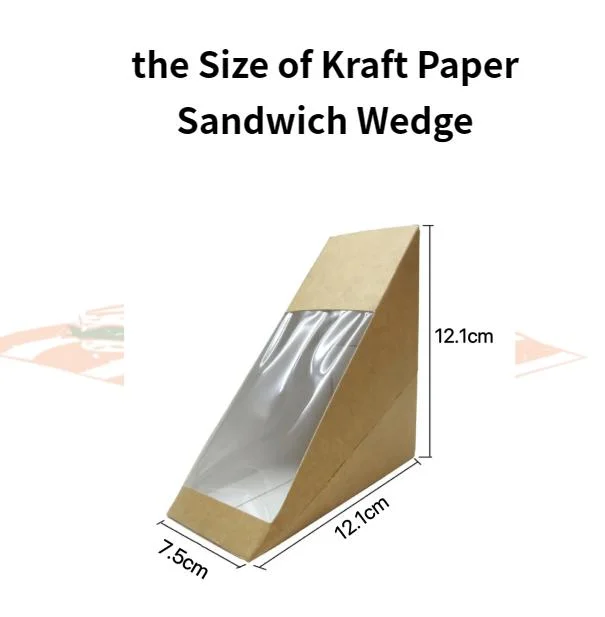 Brown Kraft Paper 337GSM Food Grade Sandwich Box for Packing Sandwich