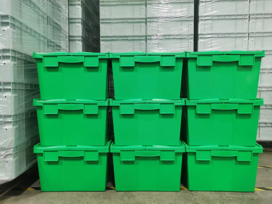 Bulk Stock Plastic Industrial Plastic Moving Turnover Tote Box for Cargo Shipping and Storing